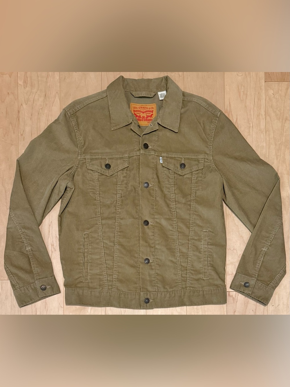 Levi’s Type 3 Corduroy Trucker Jacket Unlined Button Front Brown Tan Men’s Large
